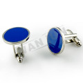 nickel plated blue blank cufflinks for men